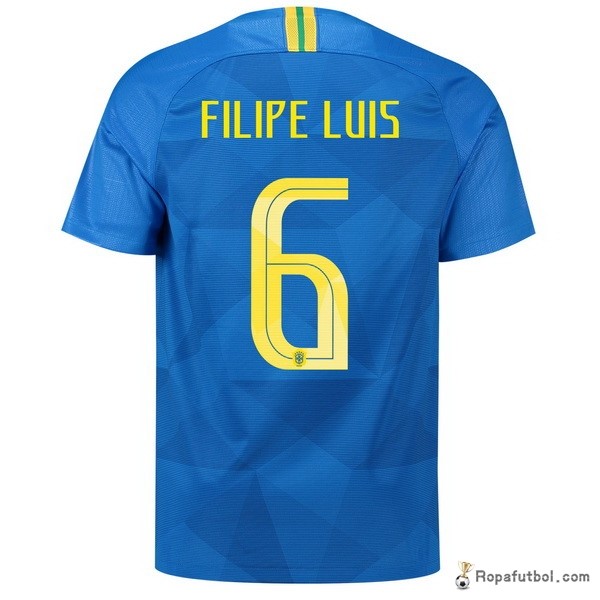 Camiseta Brasil Replica Segunda Ropa Filipe Luis 2018 Azul